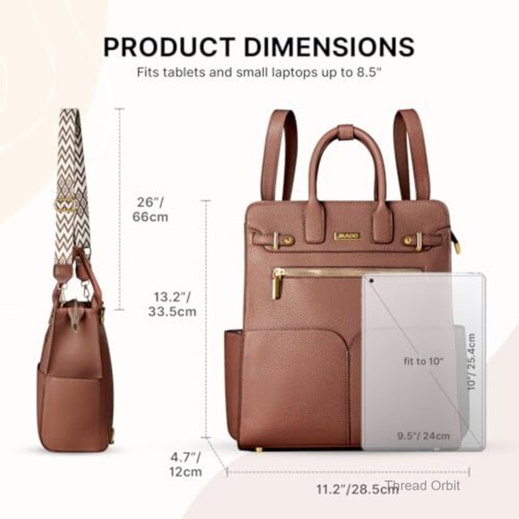 Convertible PU Leather Backpack Purse 4-in-1 Design with Removable Straps main image 4